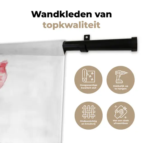 Varken - Roze - Baby dier - Boerderij dieren Wandkleed katoen klein -sfeer2