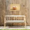 Donut - Romig - Poedersuiker - Beige Tuinposter op houten frame 2 cm dik klein -sfeer4