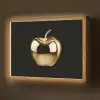 Appel - Goud - Chrome - Zwart Light Box met batterij (Wandlamp) middel -z3d_website