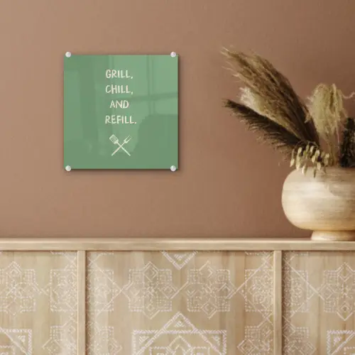 Grill - Groen - Zomer - Quote plexiglas 5mm klein -sfeer5
