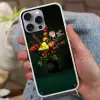 Bloemen - Vaas - Zwart Hoesje iPhone 16 Pro Max met koord klein -sfeer3