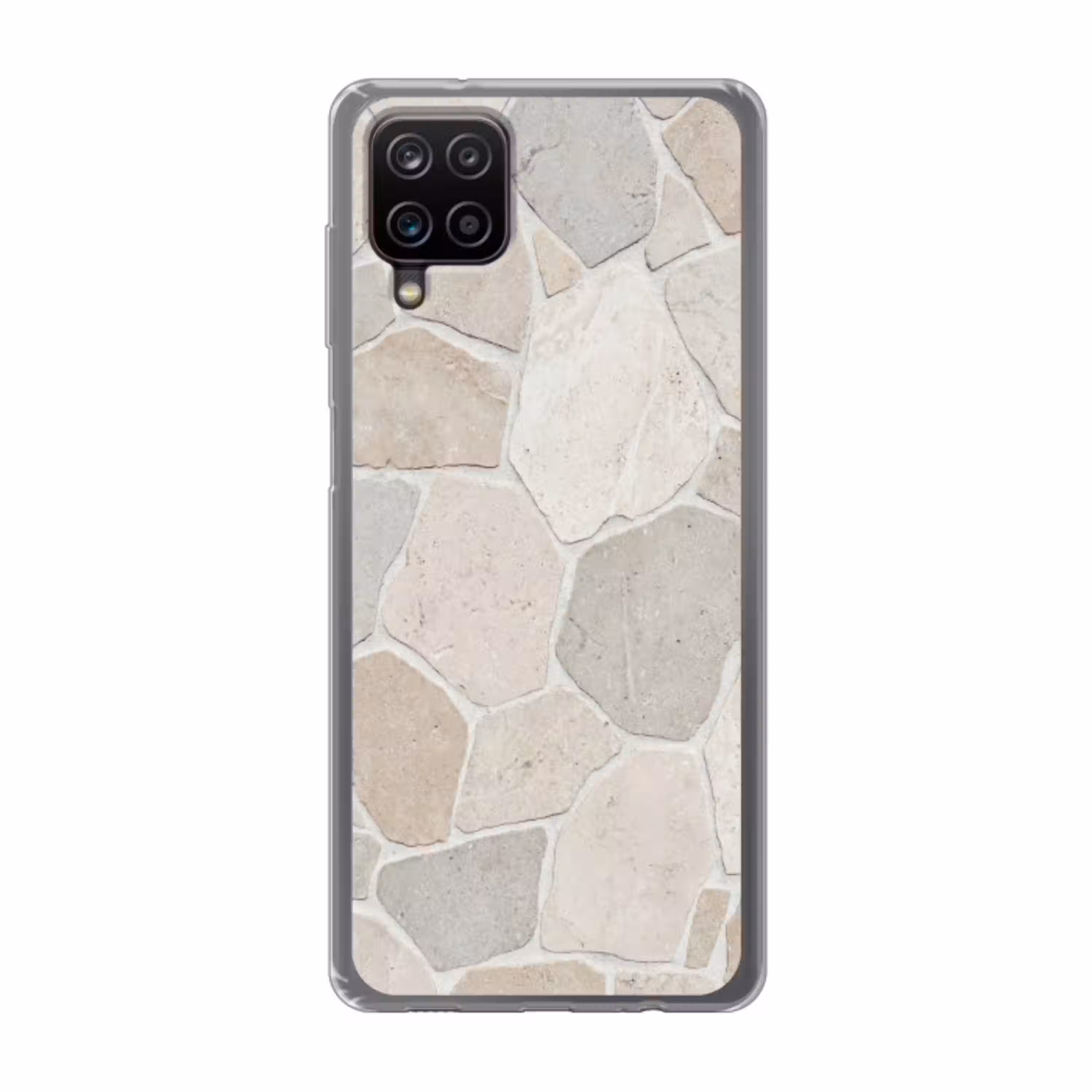Steen - Patroon - Textuur - Beige Telefoonhoesje Samsung Galaxy A12 klein -3d