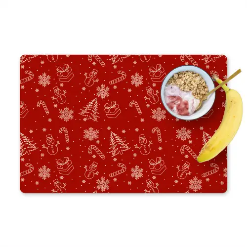 Illustratie - Kerstsymbolen - Rood Placemat vinyl groot 368 -zzzproduct_Kitchenyeah-website