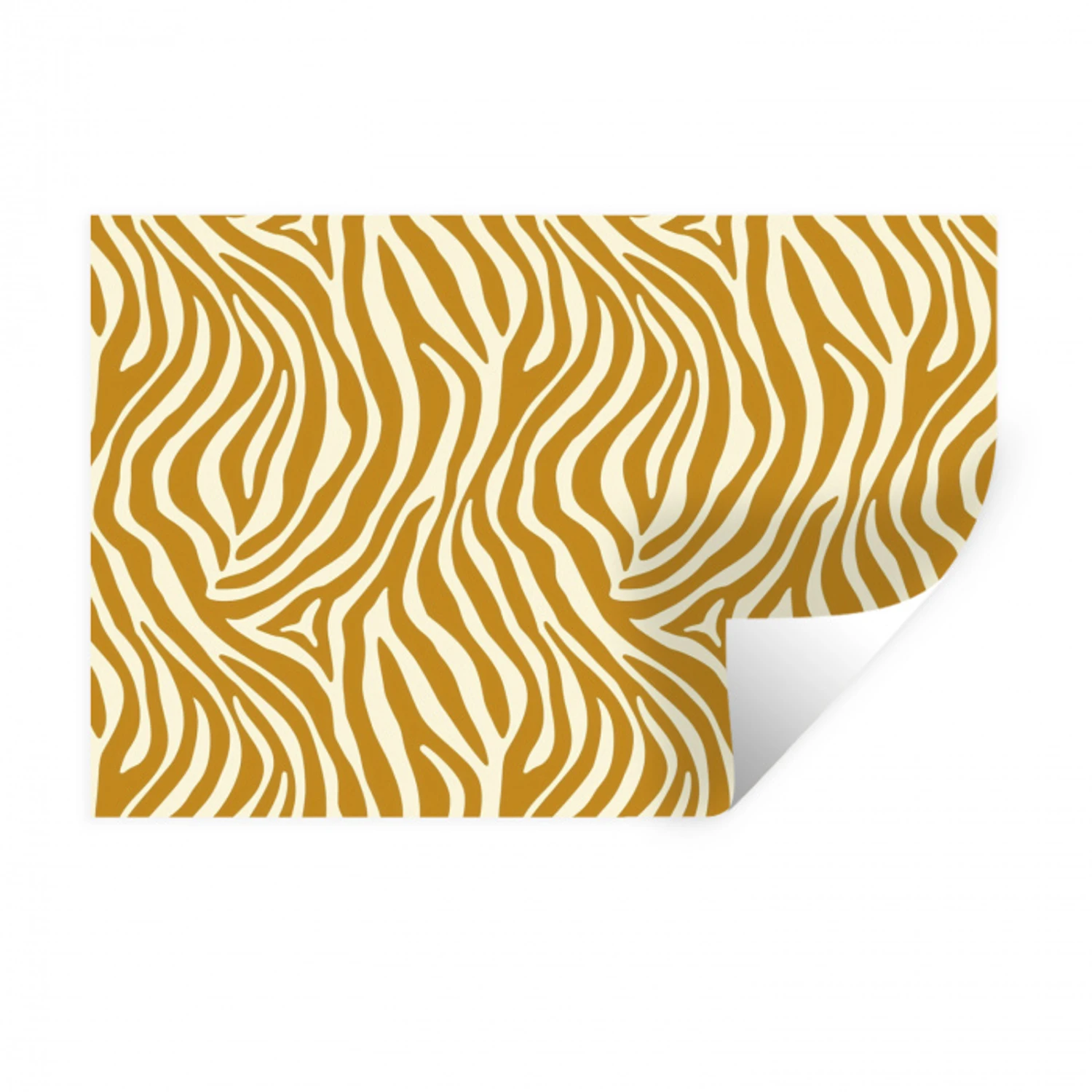 Zebra - Klassiek - Oker - Geel Muursticker klein 286 -3d