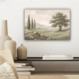Heuvellandschap - Bomen - Natuur - Groen canvas 2cm klein -sfeer6