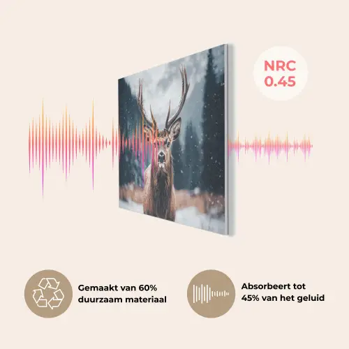 Hert - Dieren - Landschap - Winter - Sneeuw PET vilt klein -USP_NL