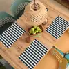 Verticale strepen - Blauw - Crème Placemat vinyl groot 368 -zzsfeer5_Kitchenyeah-website