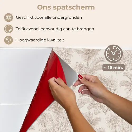 Bloemen - Beige - Planten - Vintage keuken achterwand spatscherm klein -spatscherm_NL