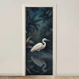 Reiger - Water - Natuur - Modern - Wit deurposter klein -3d_beige