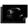 Zwart - Koffie - Kopje Inductie beschermer vinyl 3mm klein -3d