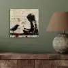 Street art - Meisje - Vogel - Graffiti - Banksy aluminium wit klein -sfeer2