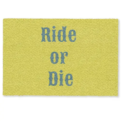 Ride or die - Geel - Blauw Deurmat klein -zkaufland3d