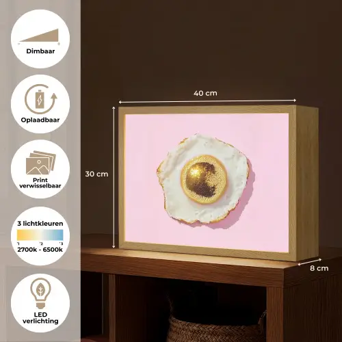 Ei - Disco - Ontbijt - Glitter Light Box met batterij (Wandlamp) middel -USP_websiteoverzichtNL