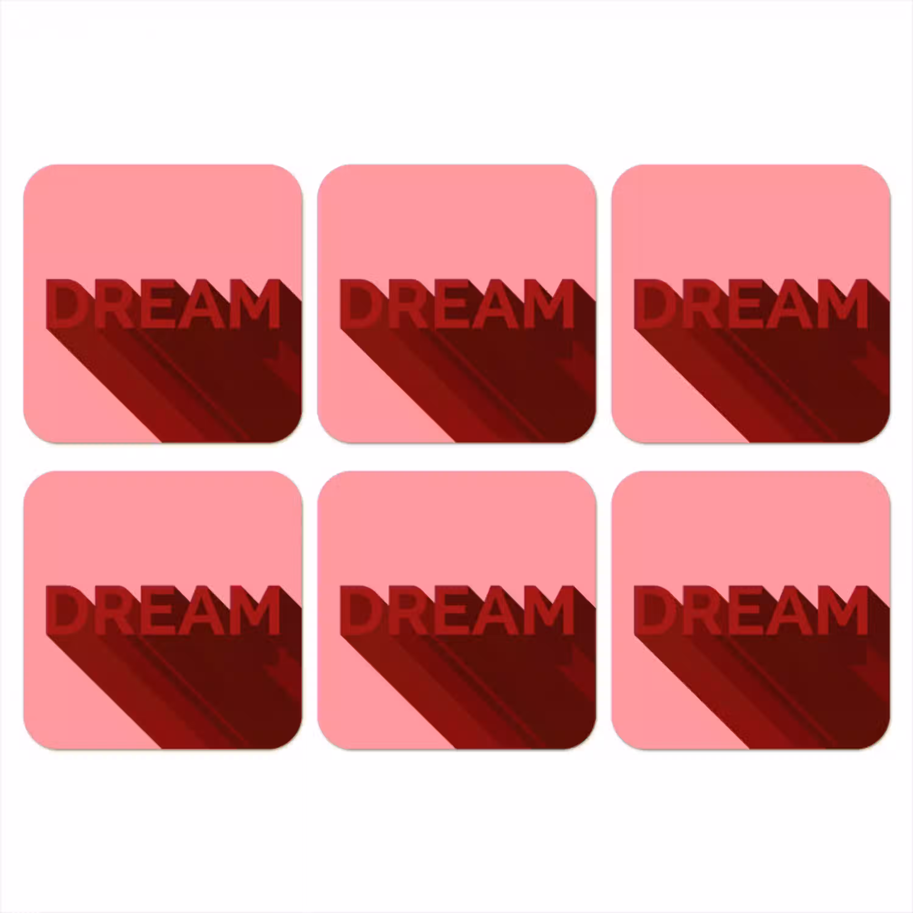 Dream - 3D - Rood - Roze onderzetter kurk middel -3d
