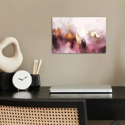 Watercolor - Goud - Roze - Abstract - Kunst poster papier klein -sfeer1