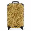 Gele achtergrond met dicht luipaardpatroon NBS - Handbagage koffer - Kinderen Unisex middel -productfoto_recht