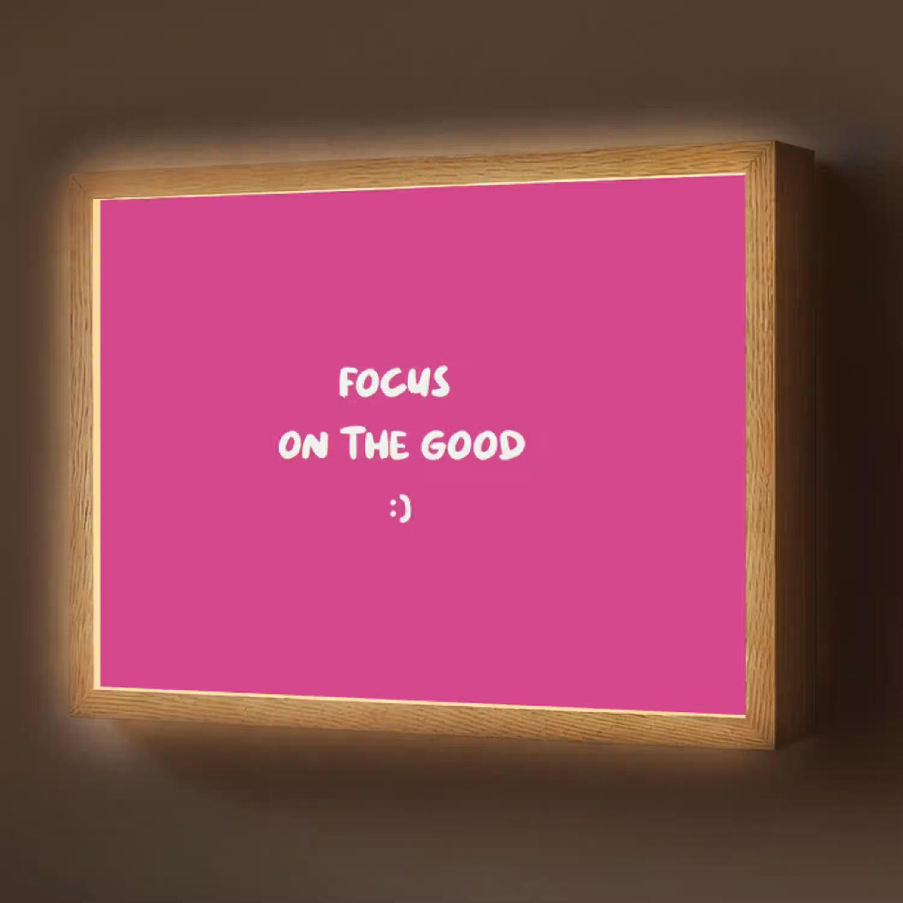 Focus - Smiley - Roze Light Box met batterij (Wandlamp) middel -z3d_website