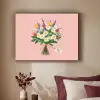 Bloemen - Lint - Kaartje Textielframe zwart klein -sfeer1