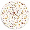 Terrazzo -  Patroon - Wit - Urban Wandcirkel kunststof plaat 5mm dik klein 188 -3d