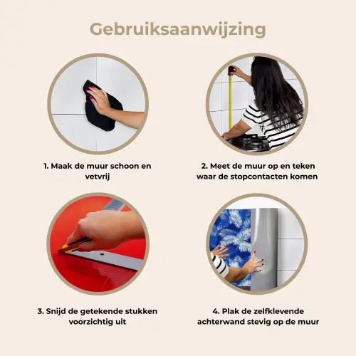 Palmblad - Patroon - Blauw keuken achterwand 2 middel 871 -gebruiksaanwijzing_NL