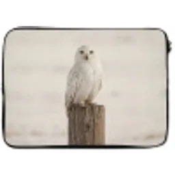 Sneeuwuil - Paal - Winter - Portret - Majestueus laptophoes neopreen klein -zkaufland3dotto