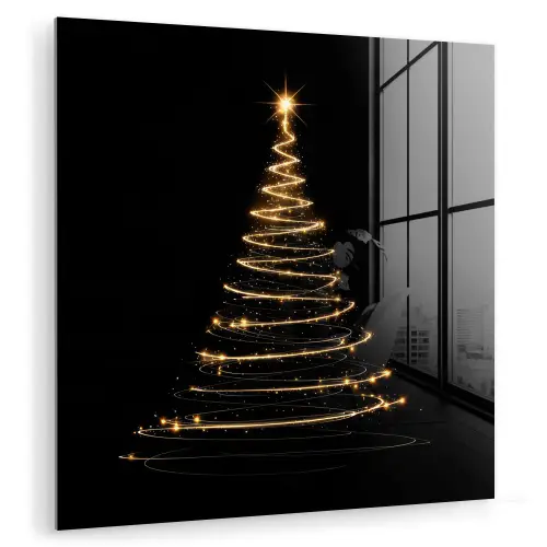 Magisch - Kerstboom - Lichtspiralen - Zwart plexiglas 5mm klein -zzzproduct_nieuw