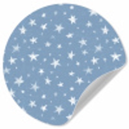 Sterretjes - Patroon - Blauw Wandcirkel behangsticker klein 186 -3d