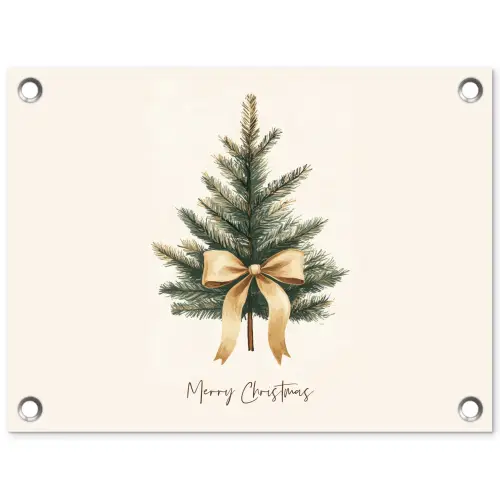 Kerstboom - Kerst - Merry Christmas - Beige tuinposter los doek klein -3d