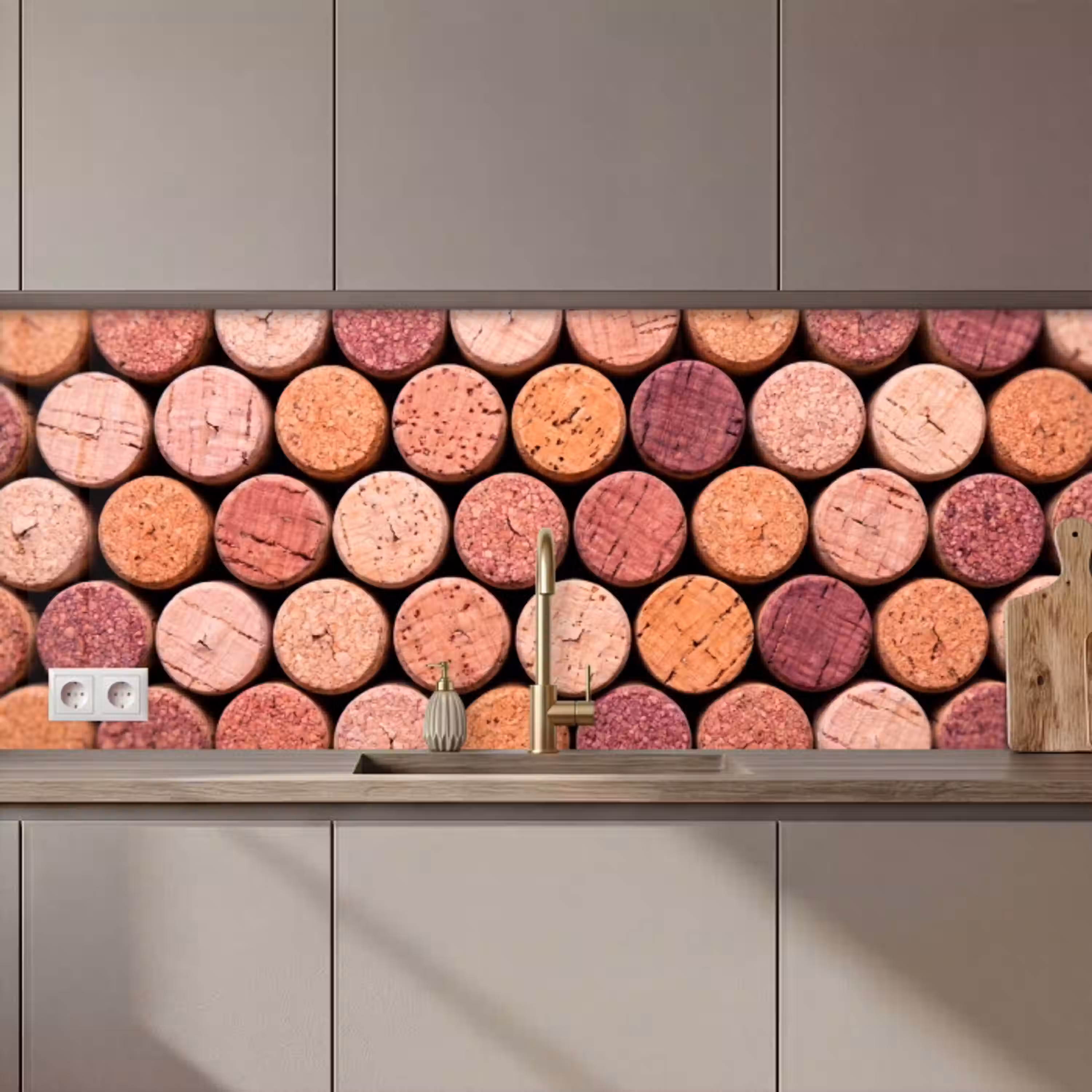 Kurk - Patroon - Abstract - Modern - Rood keuken achterwand 2 middel zz_3dshopping