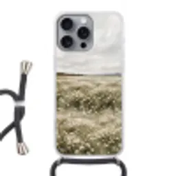 Illustratie - Landschap - Wit Hoesje iPhone 16 Pro Max met koord klein -3d