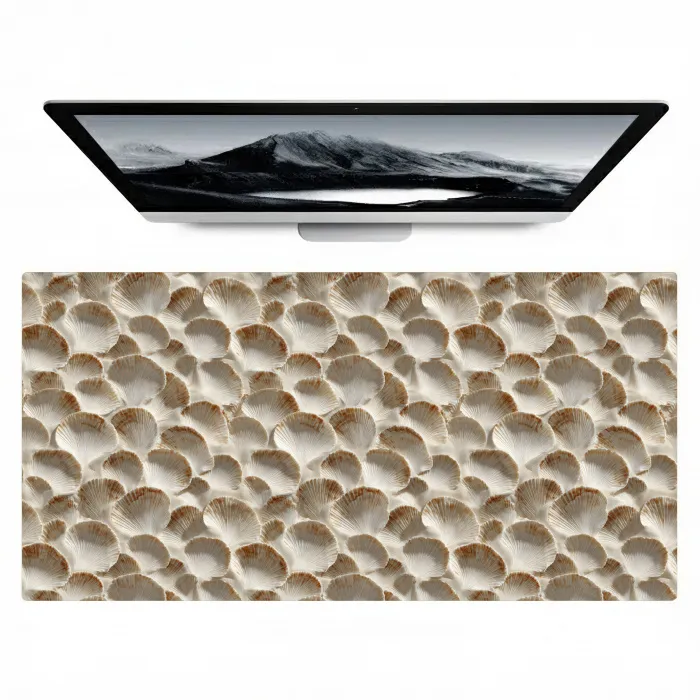 Schelpen - Waaiervorm - Wit Muismat XXL klein 681 -zzz3d
