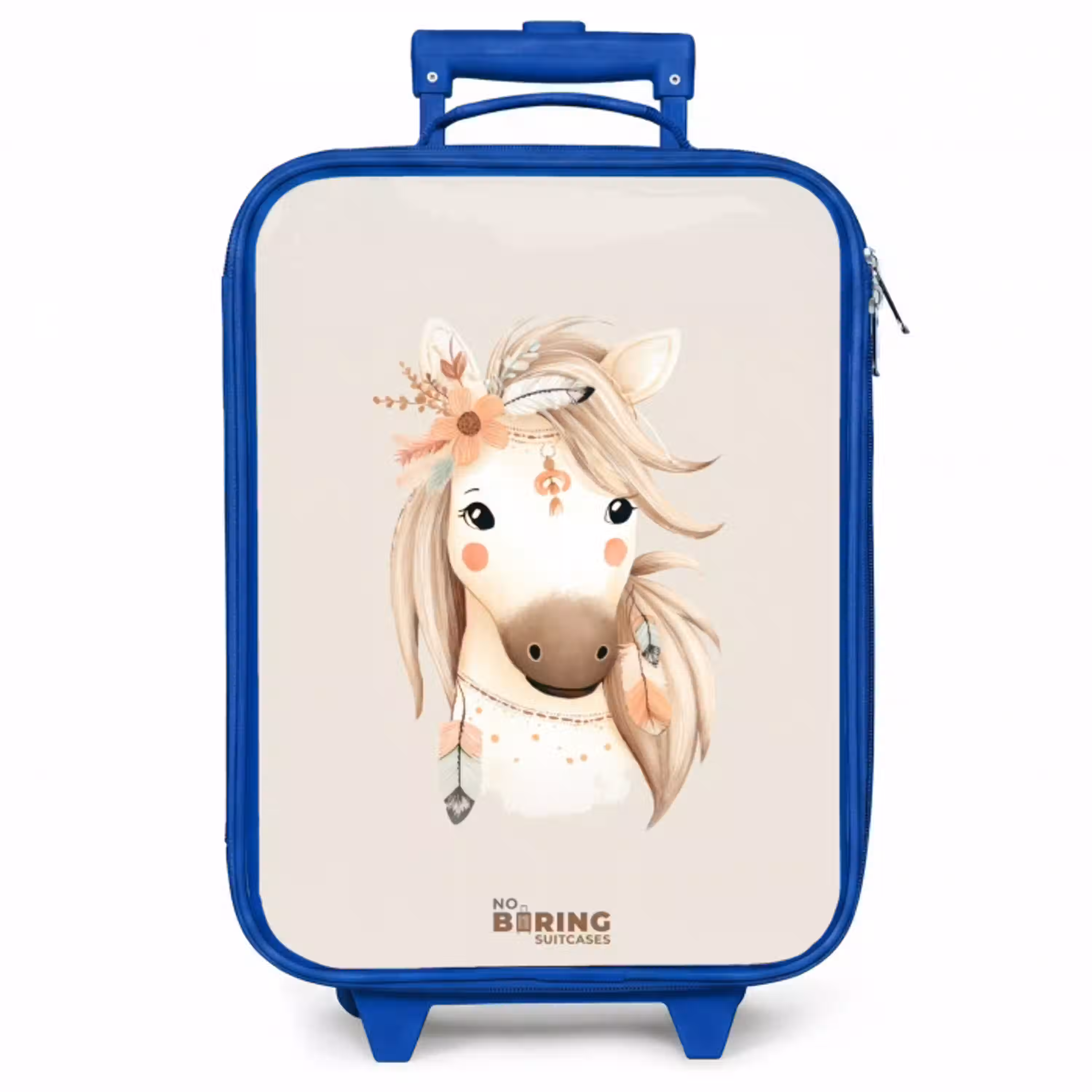Bohemian paard in pastel kleuren Kinderkoffer - Blauw klein -zzz_website3d