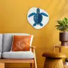 Schildpad - Blauw - Schild Wandcirkel Organisch Forex 3mm klein -sfeer4
