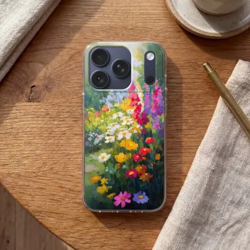 Zomertuin - Sfeervol - Bloemen Telefoonhoesje iPhone 17 Pro klein -sfeer1