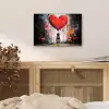 Meisje - Hart - Graffiti - Kunst - Kleuren - Rood aluminium wit klein -sfeer3