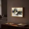 Abstract - Zwart - Verf - Modern Light Box met batterij (Wandlamp) middel -sfeer1