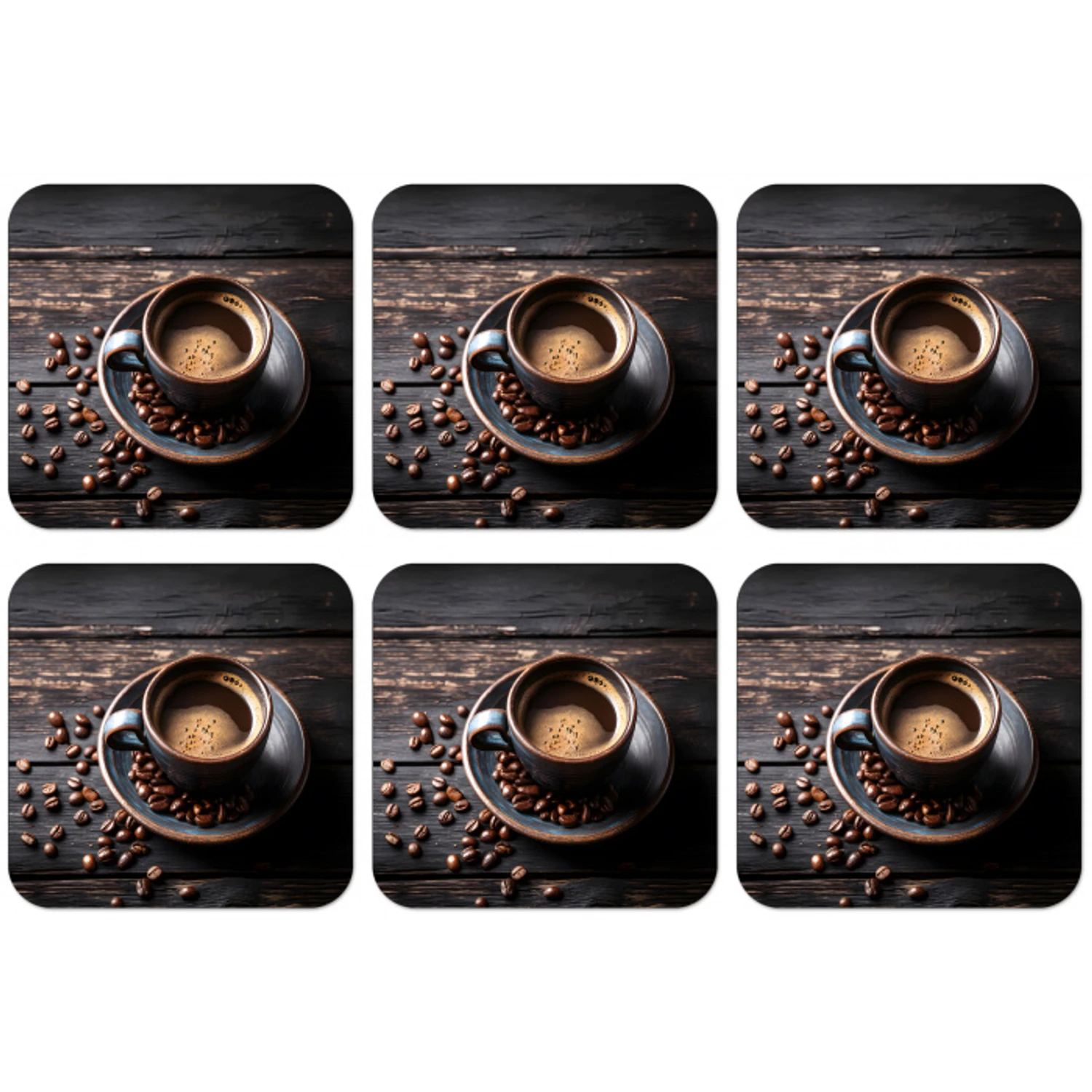 Kop - Koffie - Hout - Bonen onderzetter kurk middel -zkaufland3dotto