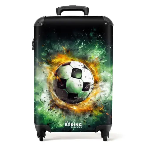 Voetbal on fire Koffer - NBS - Handbagage middel -productfoto_recht