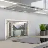 Doorkijk - Water - Berg keuken achterwand spatscherm klein -3d_schuin