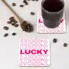Lucky - Roze - Patroon onderzetter kurk middel -sfeer2