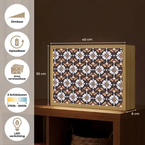 traditioneel - Element - Kleurrijk Light Box met batterij (Wandlamp) middel 907 -USP_websiteoverzichtNL