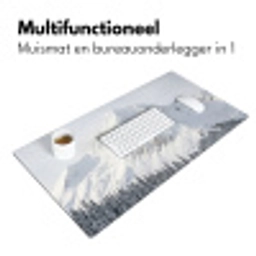 Berg - Sneeuw - Winter - Natuur - Wit Muismat XXL klein -sfeer4