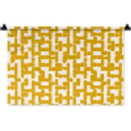 Geel - Beige - Patroon Wandkleed katoen klein 269 -zz3d