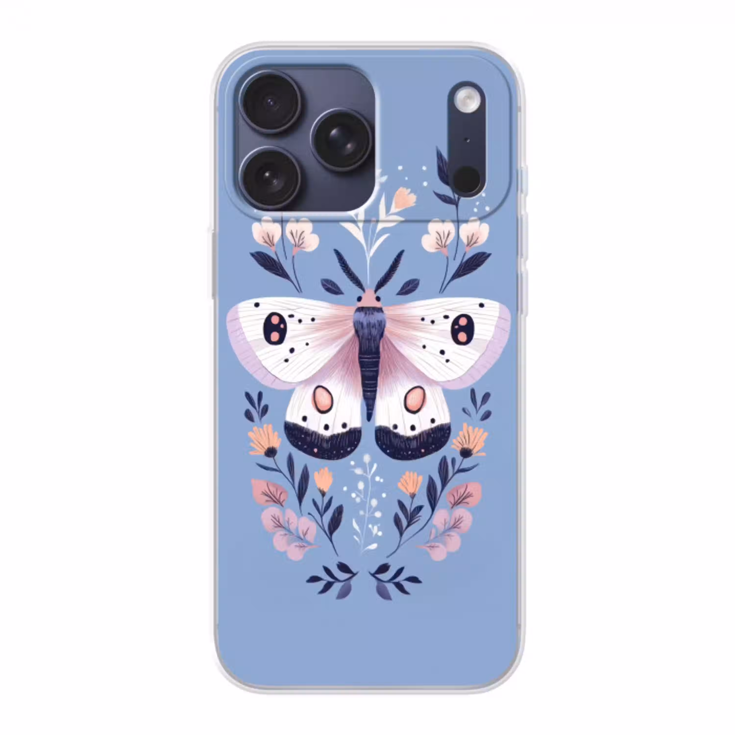 Vlinder - Vleugels - Stippen - Bloemen Telefoonhoesje iPhone 17 Pro Max klein -3d