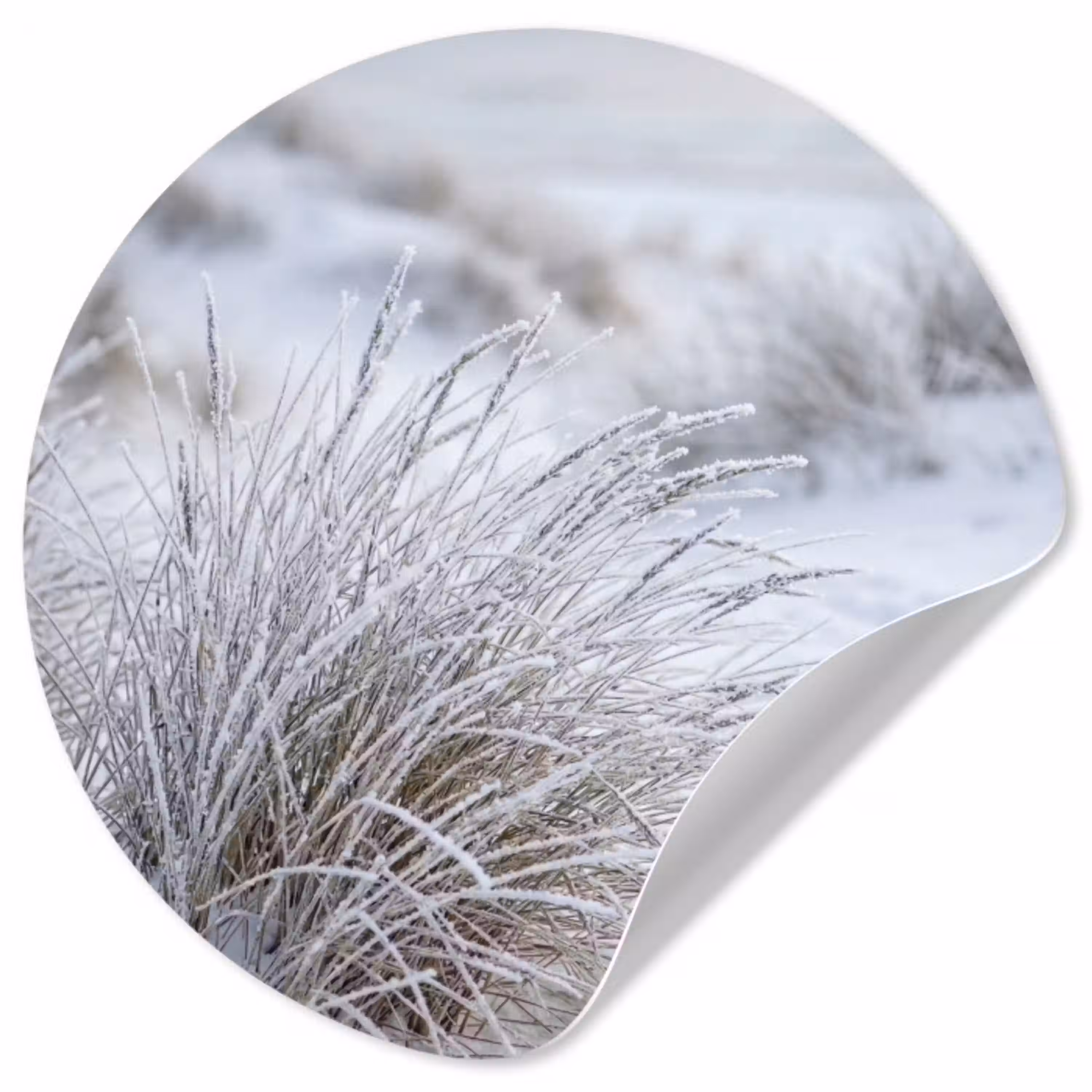 Duinen - Sneeuw - Strand - Winter - Serene Wandcirkel behangsticker klein -3d