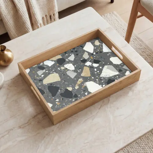 Terrazzo - Decoratie - Interieur - Stenen Dienblad Rechthoek middel -sfeer1