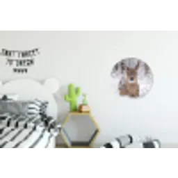 Hert - Sneeuw - Bos - Dieren - Vertederend Wandcirkel aluminium klein -kinderkamer