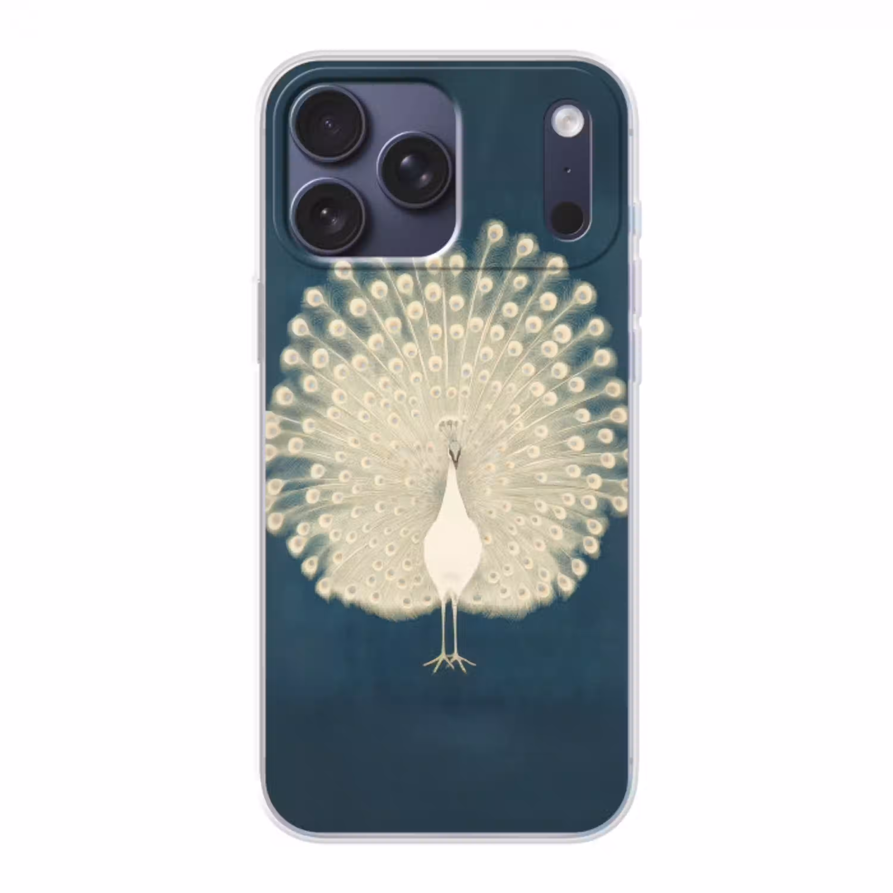 Vogel - Blauw - Vintage Telefoonhoesje iPhone 17 Pro Max klein -3d