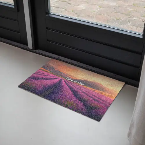 Lavendelveld - Quote - Zonsondergang Deurmat klein -sfeer2