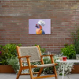 Papegaai - Koksmuts - Paars - Cute Tuinposter op houten frame 2 cm dik klein -sfeer3